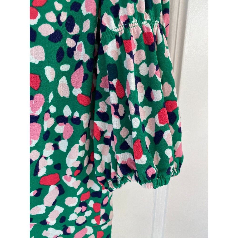 Vince Camuto Women's Size 16 V Neck Colorful Abstract Print Short Sleeve Dress - Picture 4 of 7